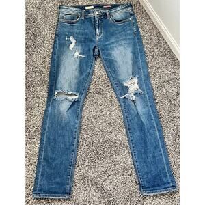 Pilcro by Anthropologie slim boyfriend crop jeans women's size 27